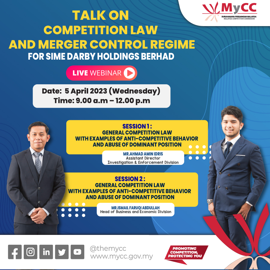 Talk on Competition Law & Merger Control for Legal Officer for Sime Darby Holdings Berhad