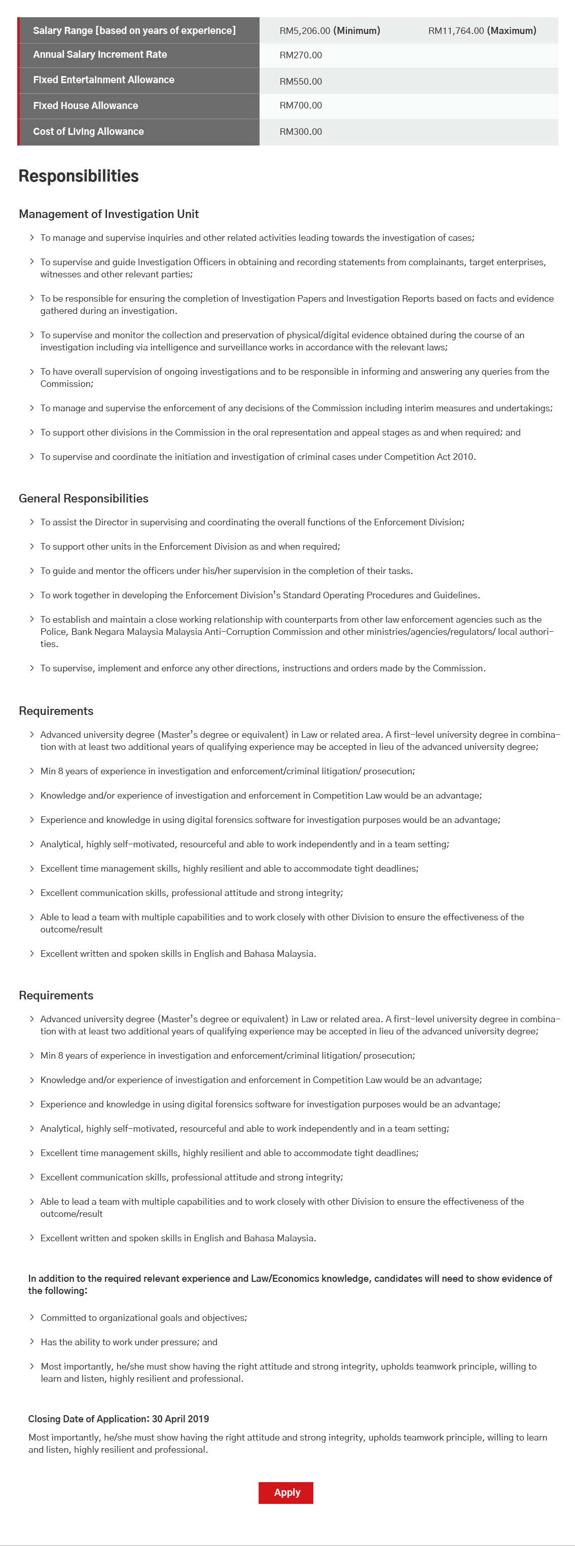 career details