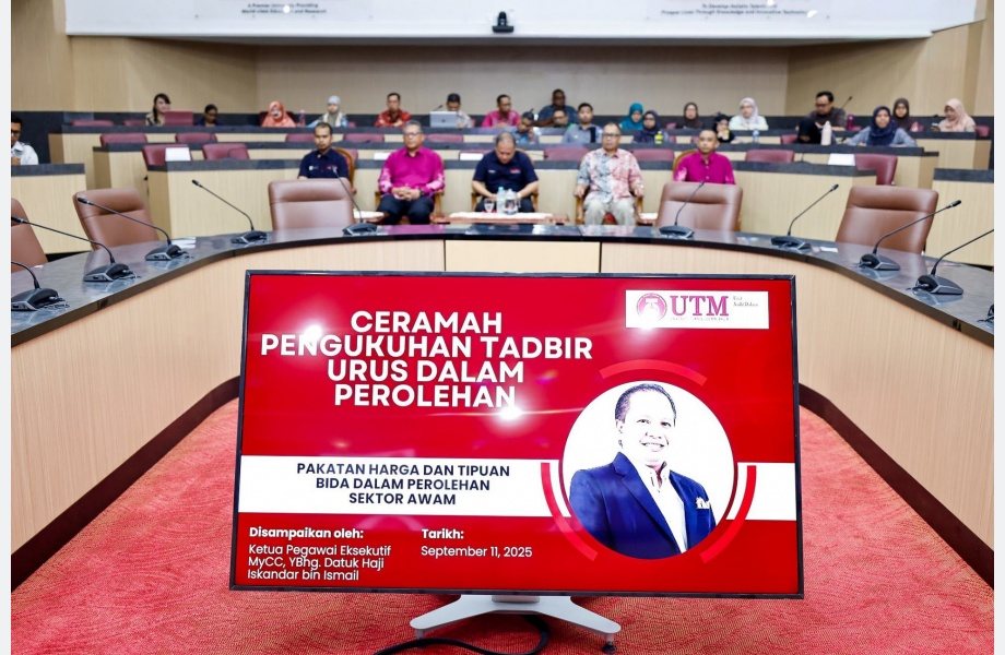 Ceramah Pengukuhan Tadbir Urus Dalam Perolehan - Pakatan Harga dan Tipuan Bida dalam Perolehan Sektor Awam oleh Unit Audit Dalam, Universiti Teknologi Malaysia (UTM) Johor Bahru